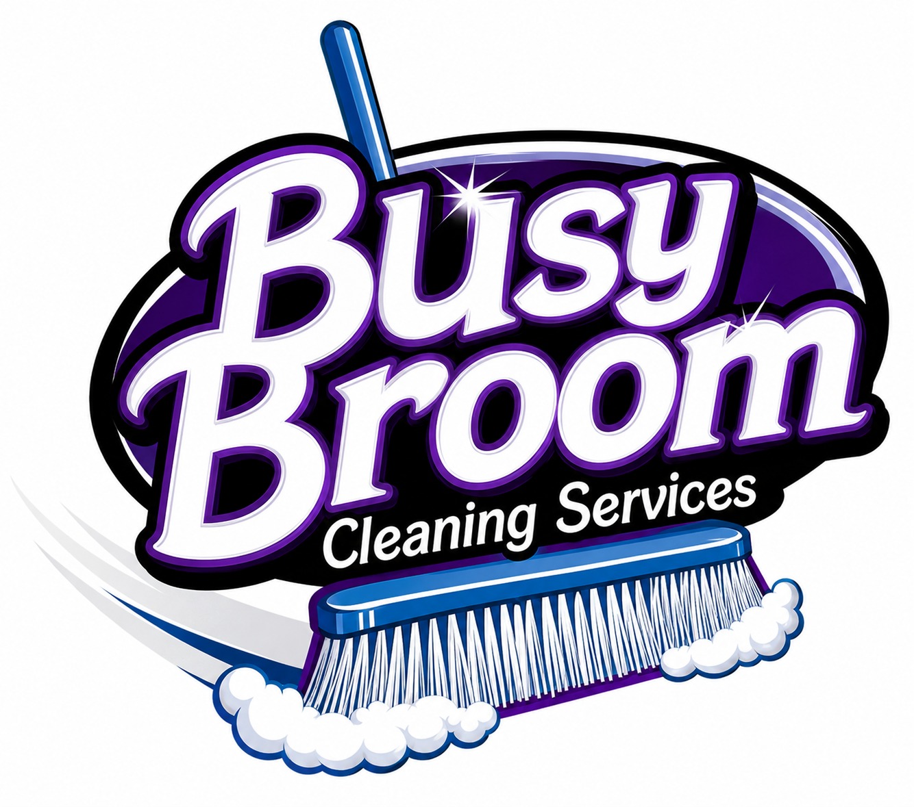 bussy broom commercial cleaning services logo